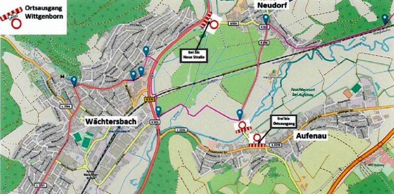 Streckenführung für "kinzigtal total" 2024 in Wächtersbach