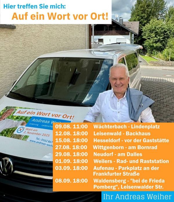 Andreas Weiher - Tour 2025 Andreas Weiher - Tour 2025